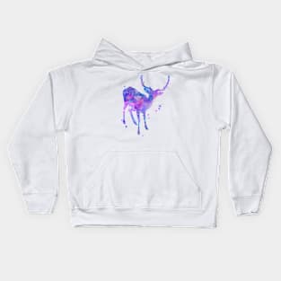 Purple Deer Watercolor Painting Kids Hoodie